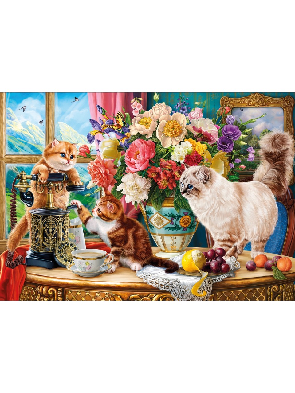 “Family Cats Near the Window” 1000-Piece Puzzle - KS Games