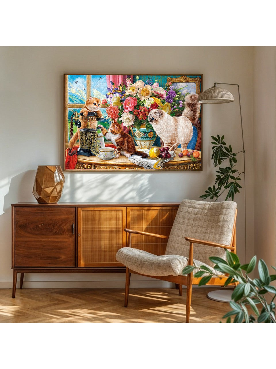 “Family Cats Near the Window” 1000-Piece Puzzle - KS Games