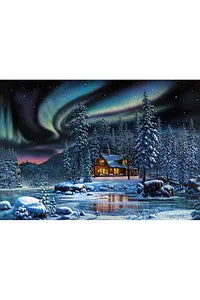 Cottage “Northern Lights Cabin” 1000-Piece Puzzle (68 × 48 cm) - KS Games