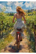 Art Gallery “Girl on Bike” 1000-Piece Puzzle (48 × 68 cm) - KS Games