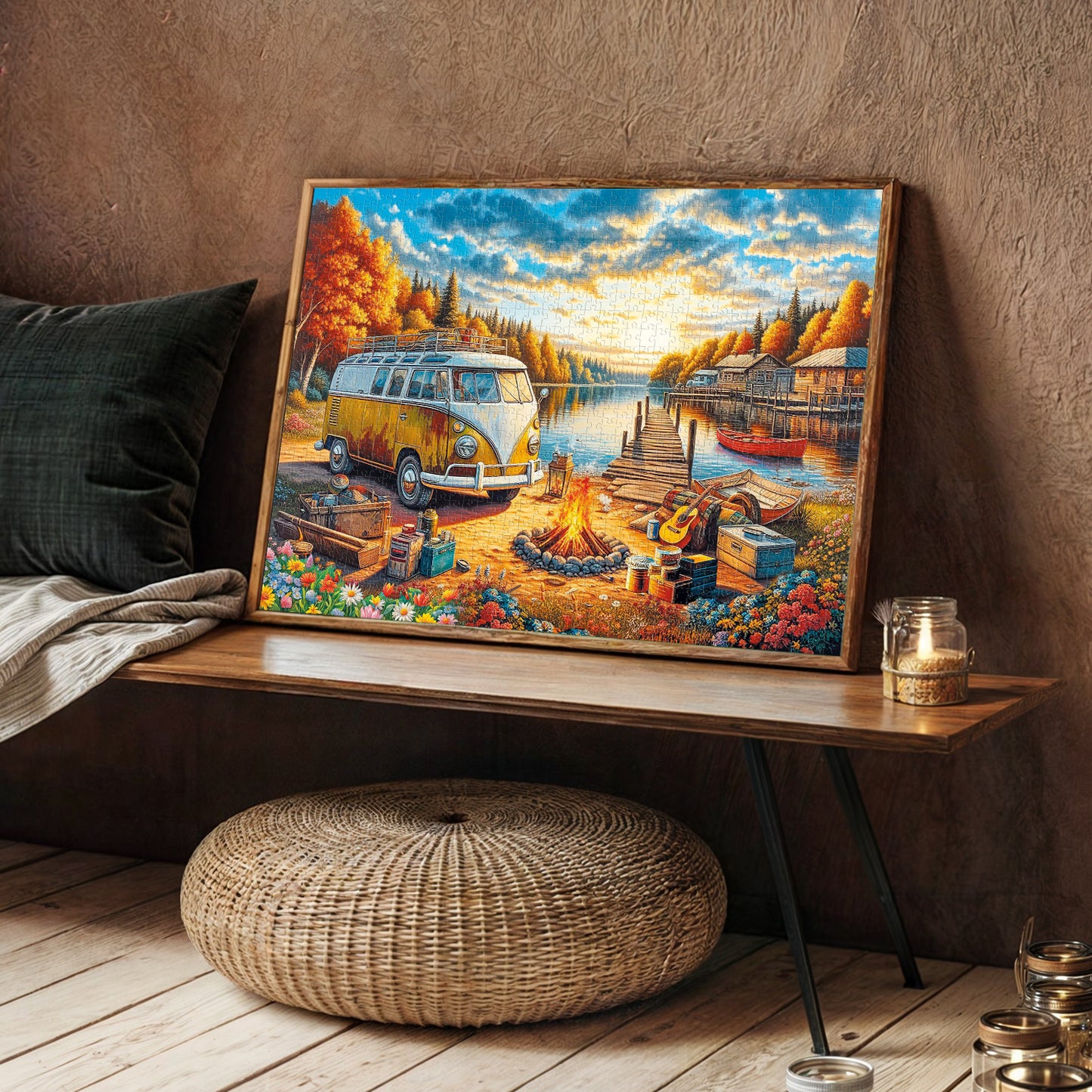 Lakeside “Camp Fire at Sunset” 1000-Piece Puzzle - KS Games
