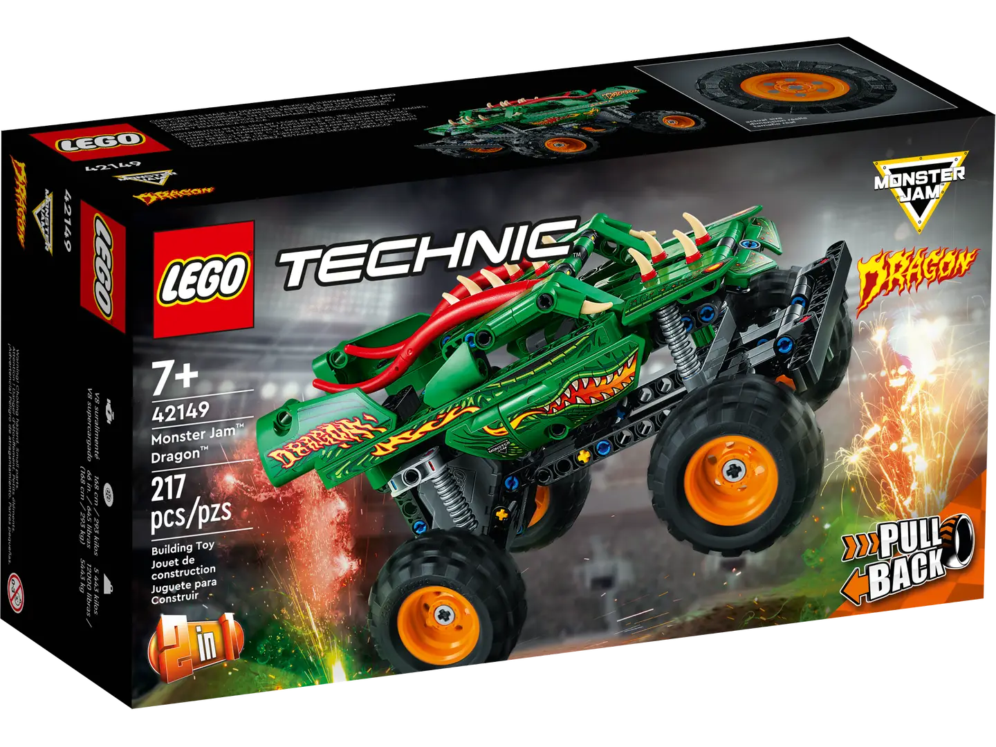 LEGO® Technic Monster Jam Dragon Pull-Back Truck 42149