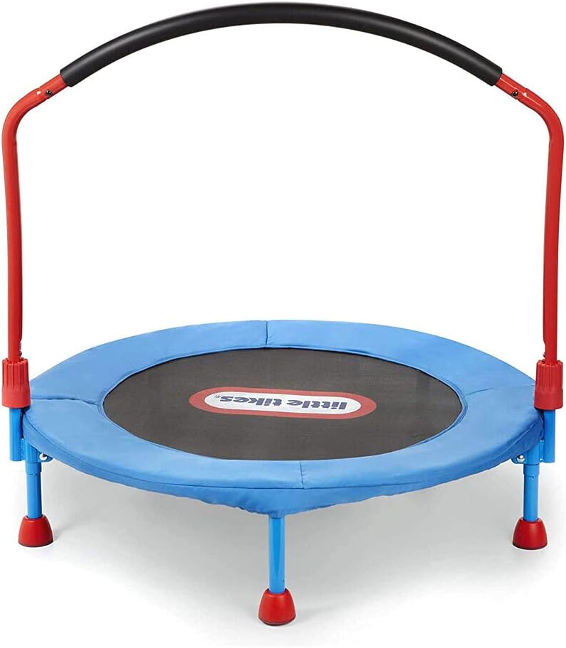 Little Tikes Easy‑Store 3‑Foot Trampoline with Fold‑Away Handlebar