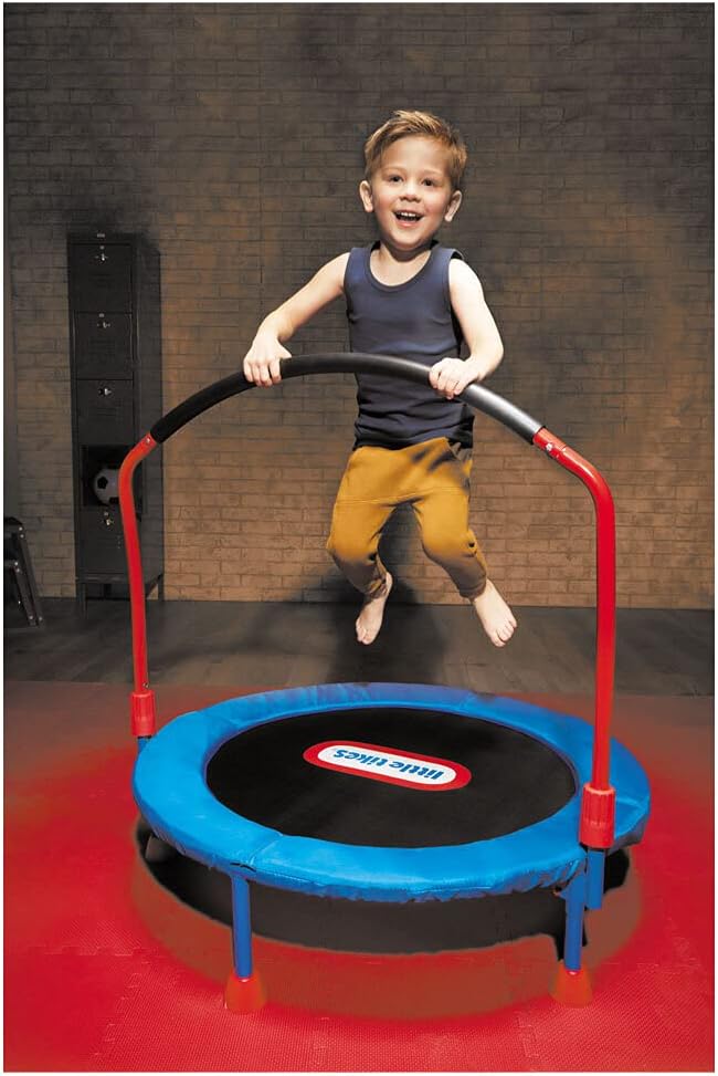 Little Tikes Easy‑Store 3‑Foot Trampoline with Fold‑Away Handlebar