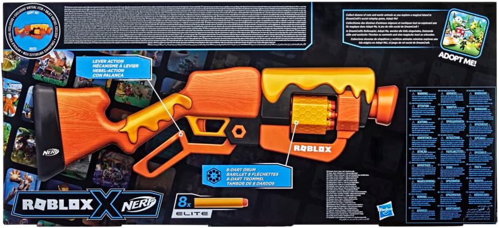 NERF Roblox Adopt Me!: Bees! Lever Action Dart Blaster