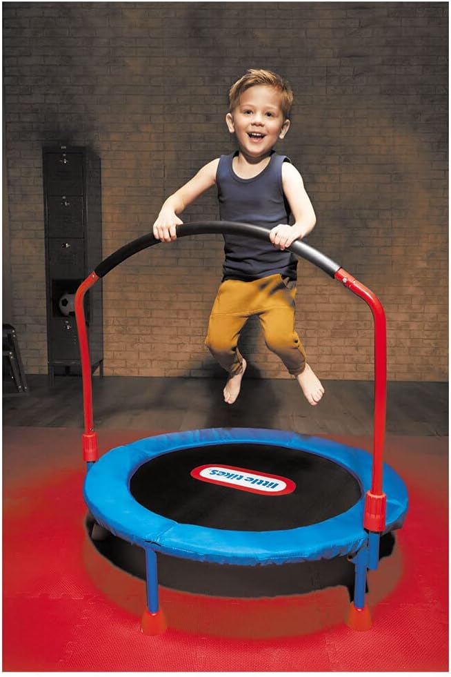 Little Tikes Easy‑Store 3‑Foot Trampoline with Fold‑Away Handlebar