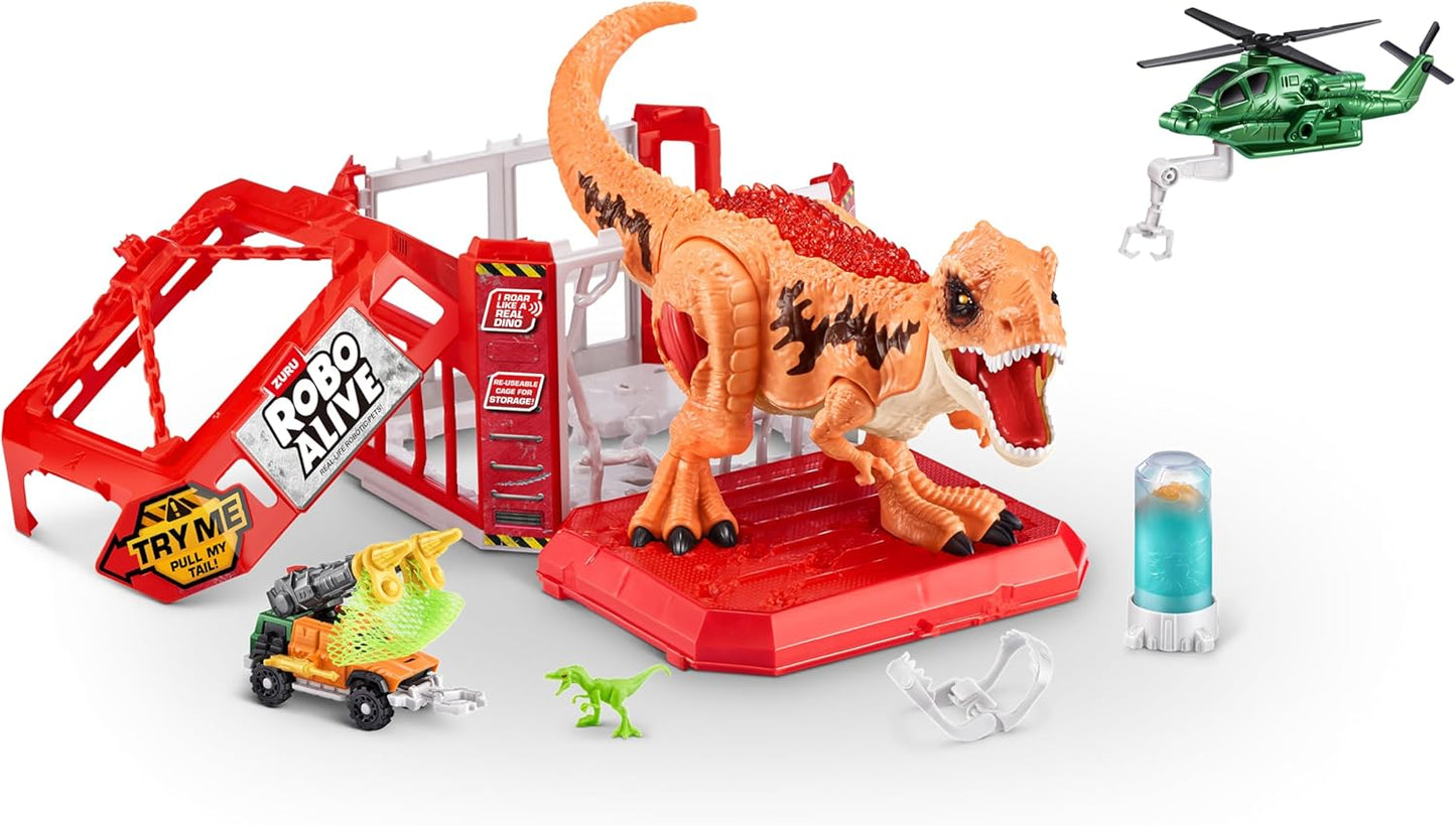 Robo Alive “Dino Escape!” – 17-Piece Interactive Dinosaur Playset