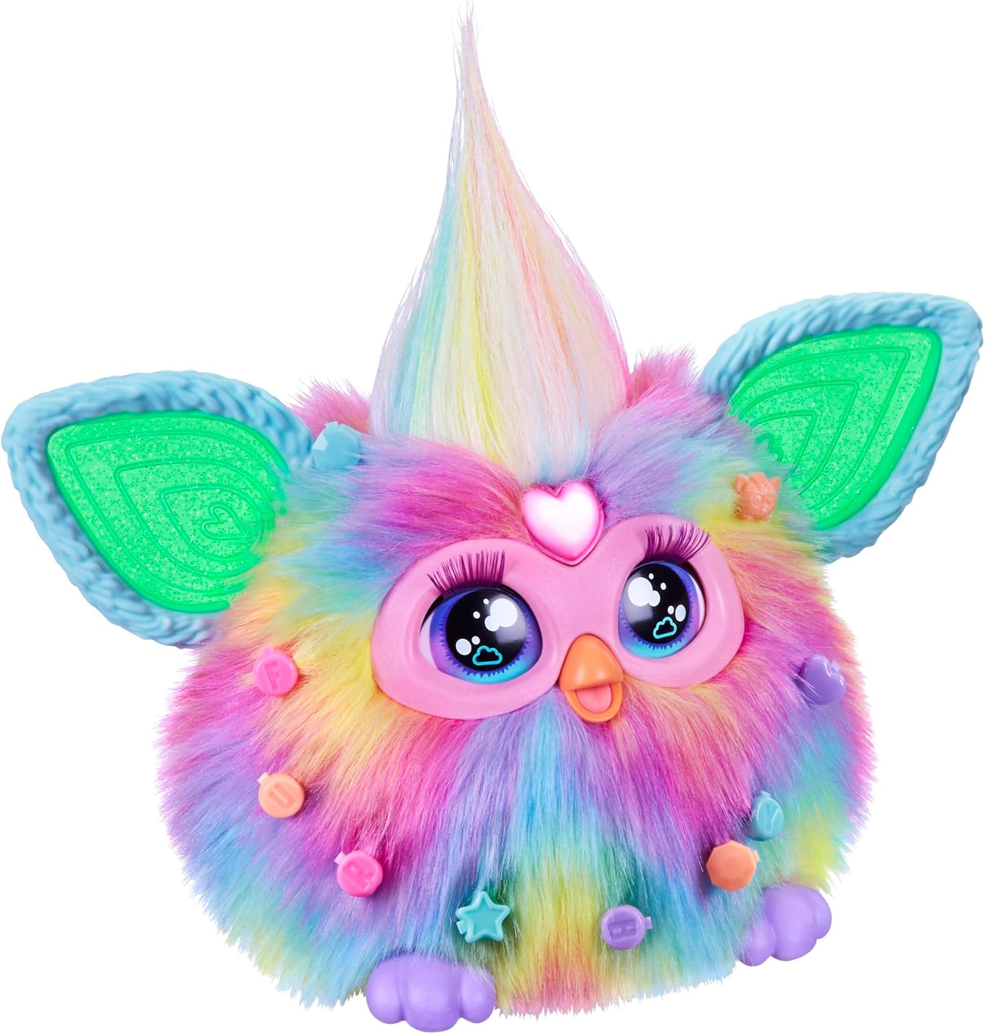 Furby Tie-Dye Interactive Plush Toy with 600+ Reactions – Voice Activated with Accessories