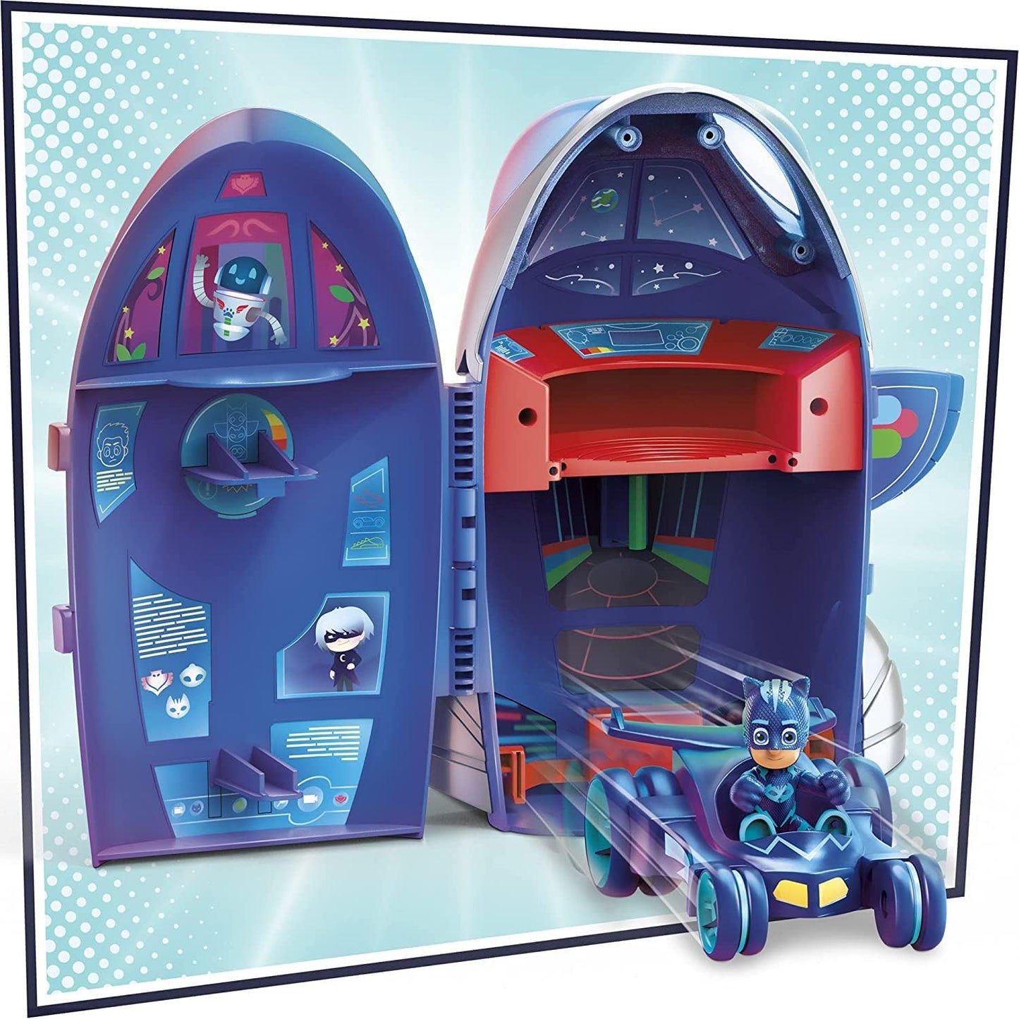 PJ Masks 2-in-1 HQ Rocket & Catboy Playset
