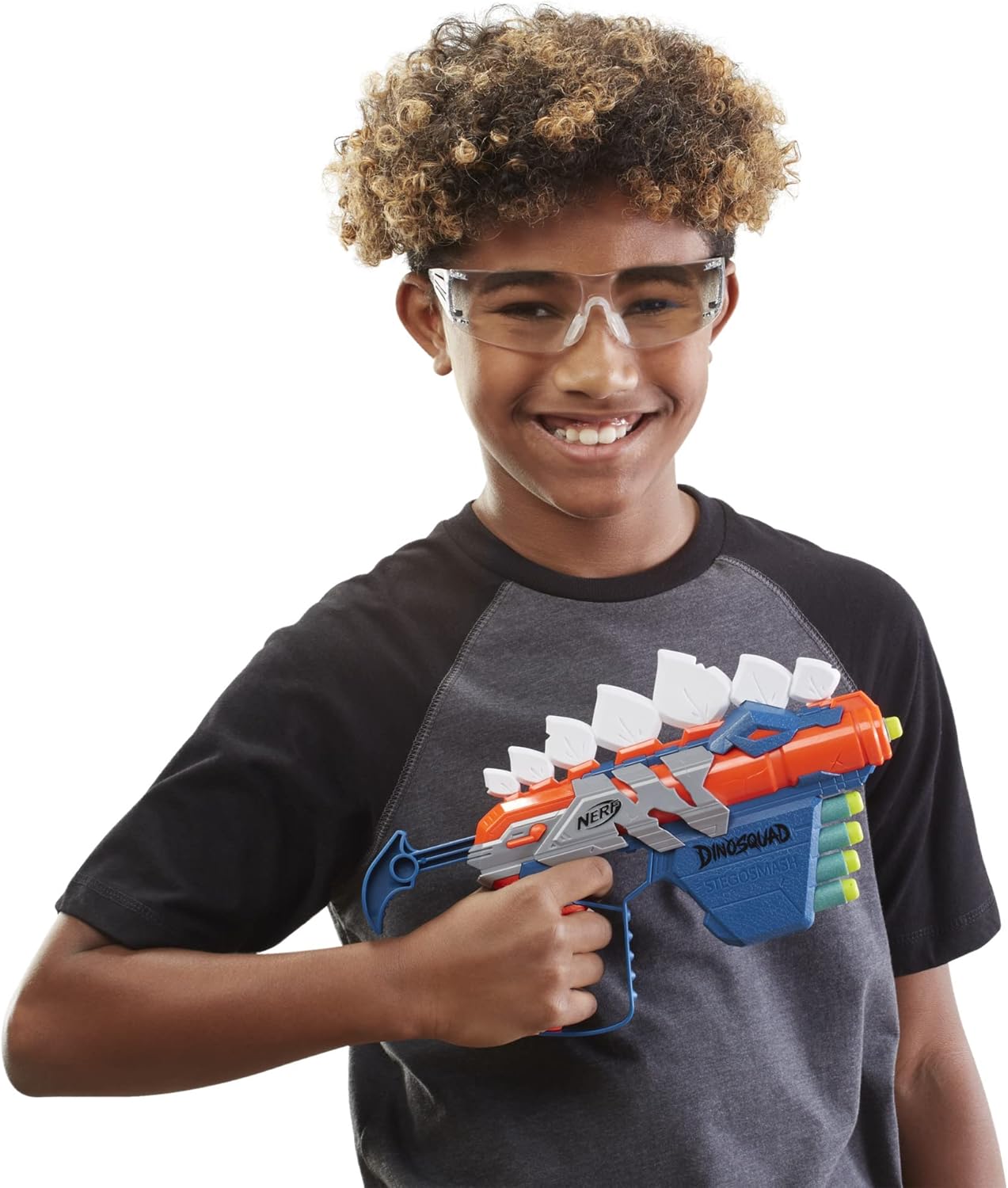NERF DinoSquad Dino-Clash Pack – Tricera-Blast and Stego-Smash Blasters with 15 Elite Darts