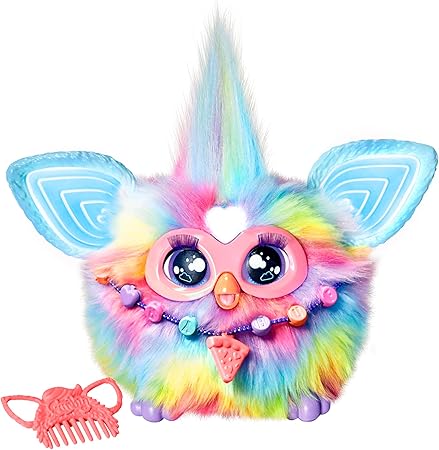 Furby Tie-Dye Interactive Plush Toy with 600+ Reactions – Voice Activated with Accessories