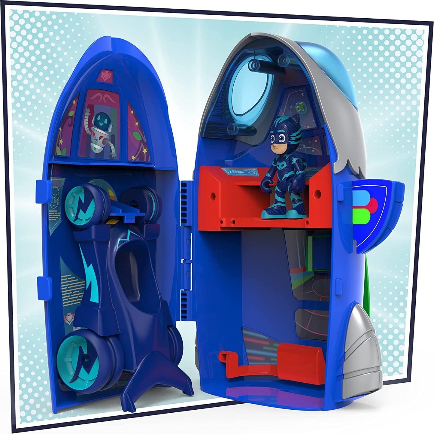 PJ Masks 2-in-1 HQ Rocket & Catboy Playset