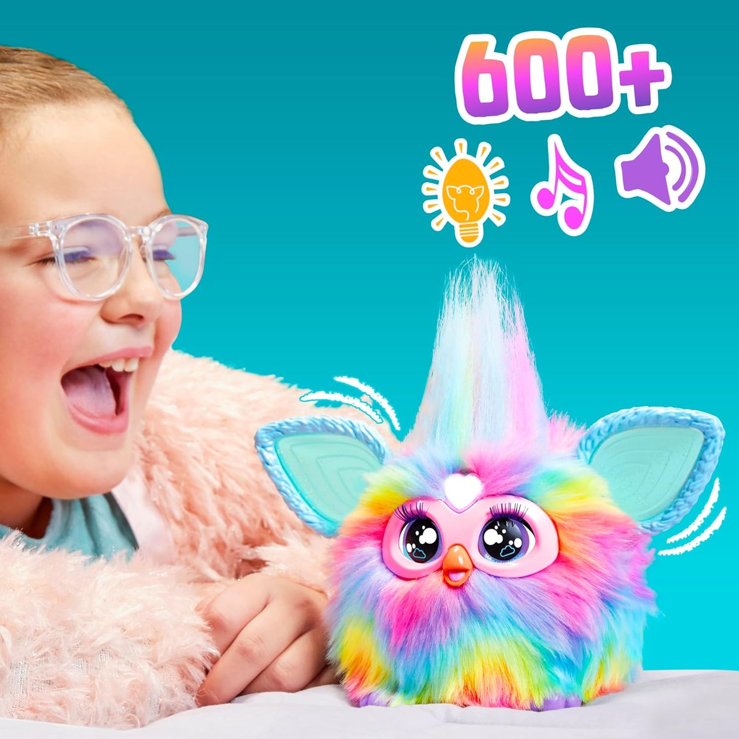 Furby Tie-Dye Interactive Plush Toy with 600+ Reactions – Voice Activated with Accessories