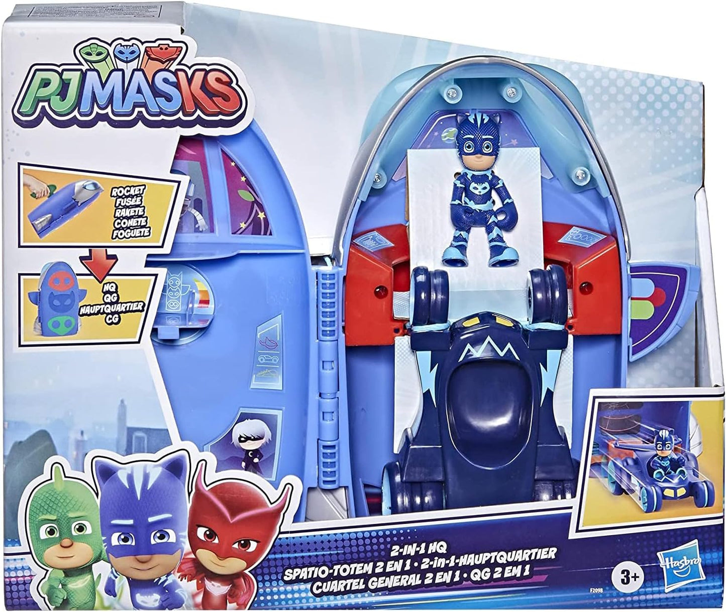 PJ Masks 2-in-1 HQ Rocket & Catboy Playset