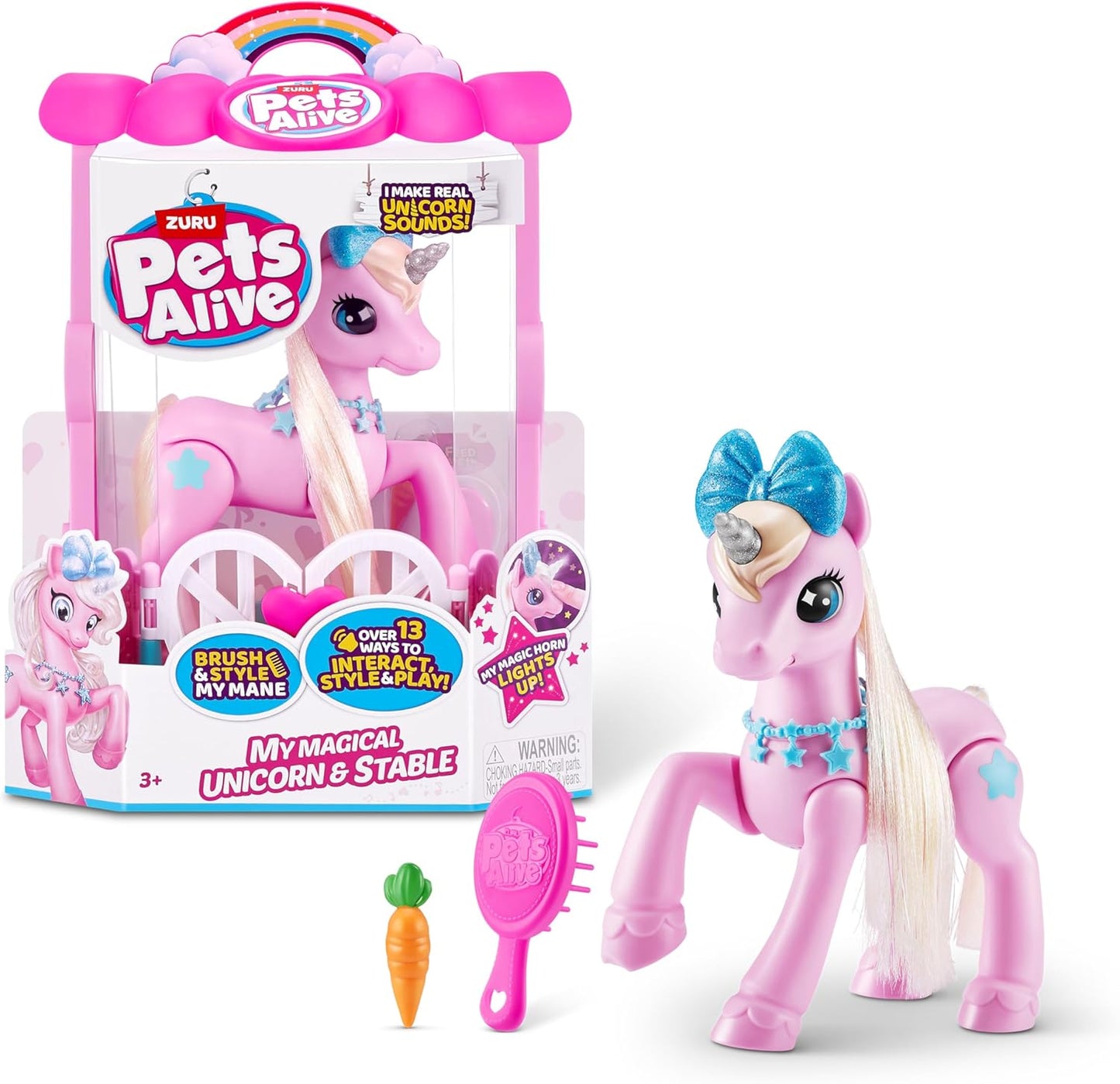 Zuru Pets Alive My Magical Unicorn – Interactive Electronic Unicorn with Stable & Accessories