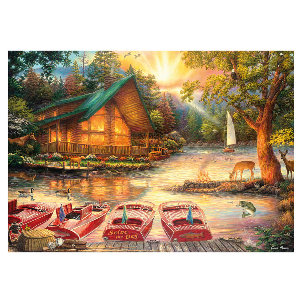 Cottage “Seize the Day” 1000-Piece Jigsaw Puzzle – Chuck Pinson - KS Games