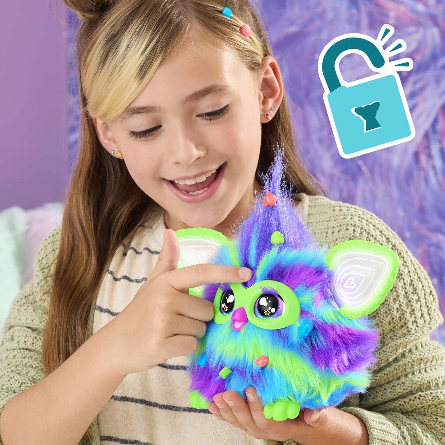 Furby Glow in the Dark Galaxy Edition Plush, Voice Activated, Interactive Toys