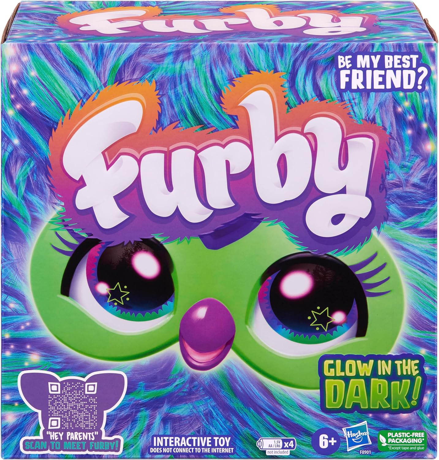 Furby Glow in the Dark Galaxy Edition Plush, Voice Activated, Interactive Toys