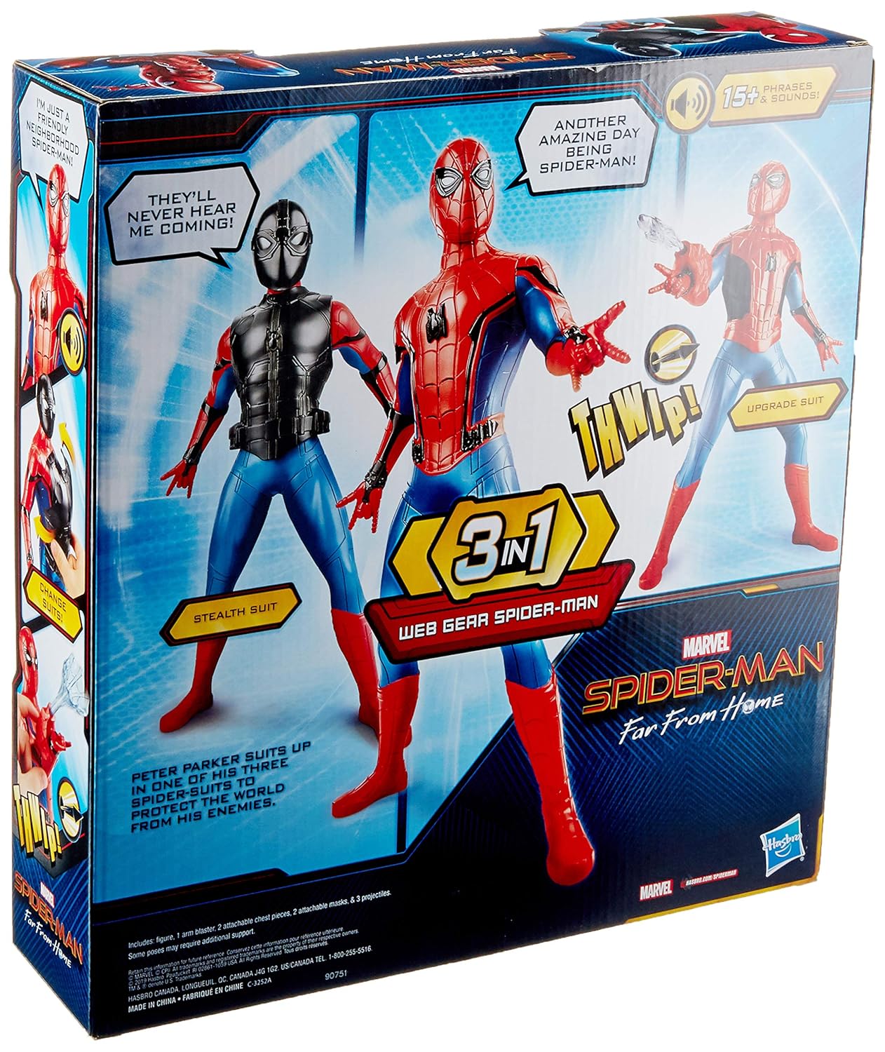 Web Gear Spider-Man 3-in-1 Action Figure With Suits Sounds and Web Blaster