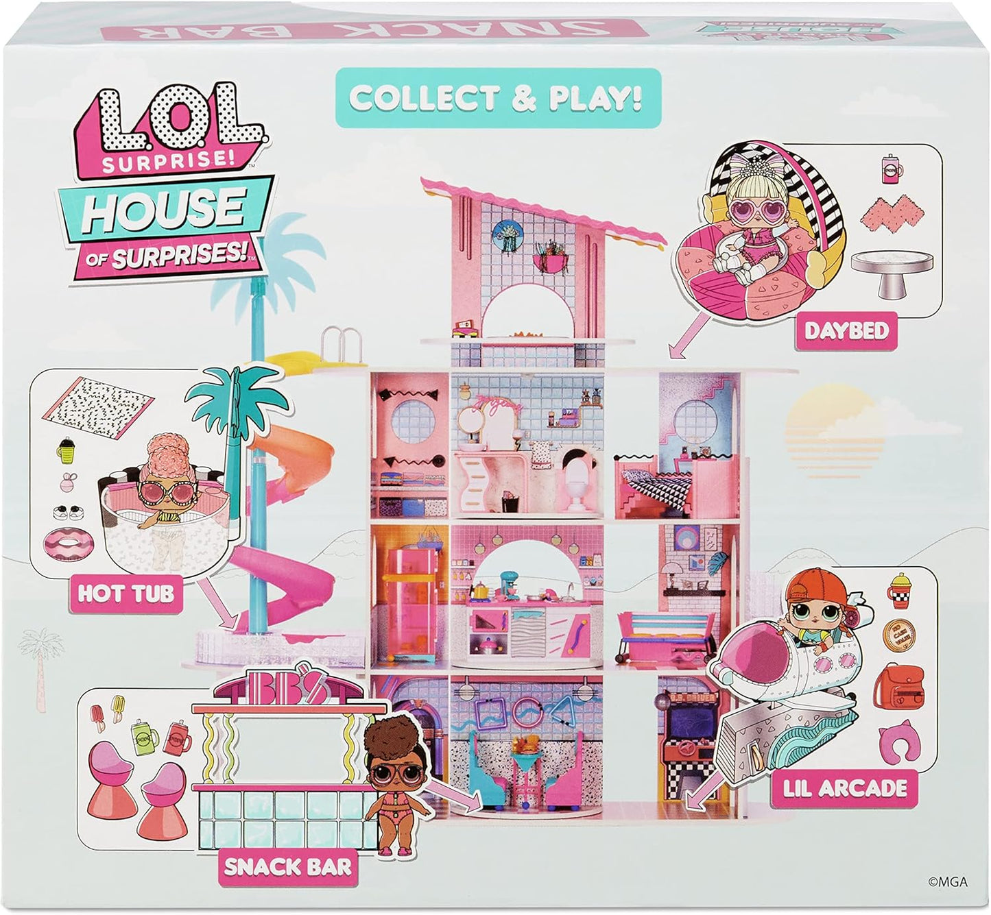 LOL Surprise OMG House of Surprises Series - Snack Bar Playset with RIP TIDE Doll