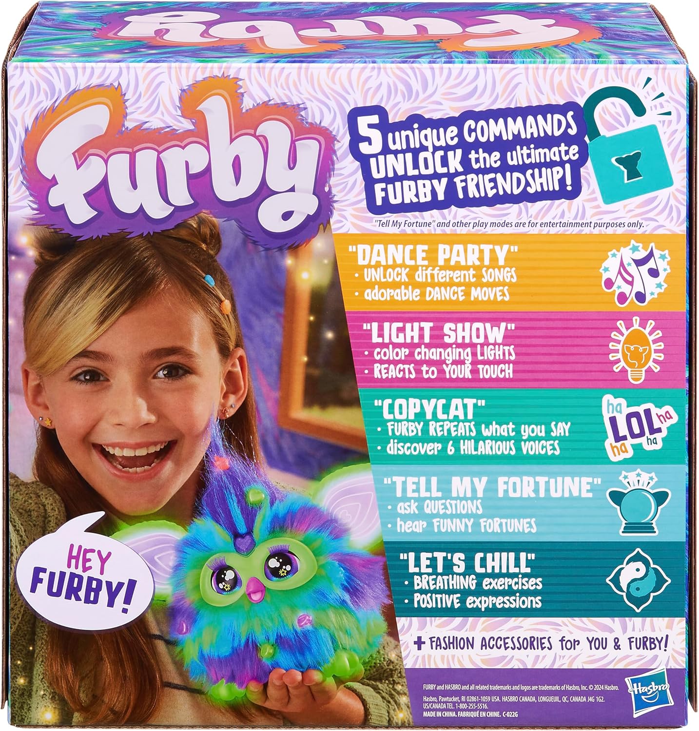 Furby Glow in the Dark Galaxy Edition Plush, Voice Activated, Interactive Toys