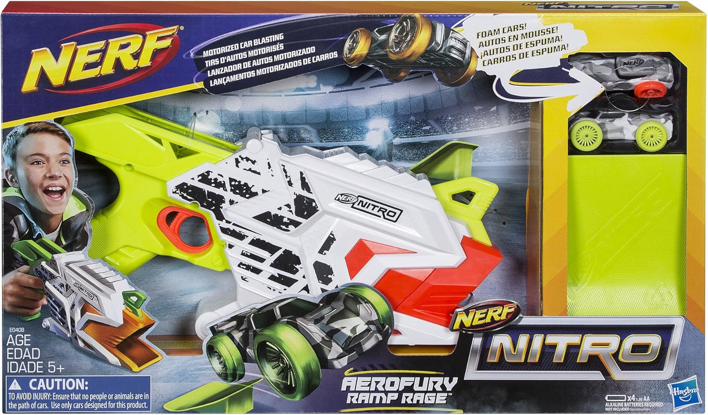 Nerf Nitro AeroFury Ramp Rage Motorized Car Blaster with Foam Cars & Ramp