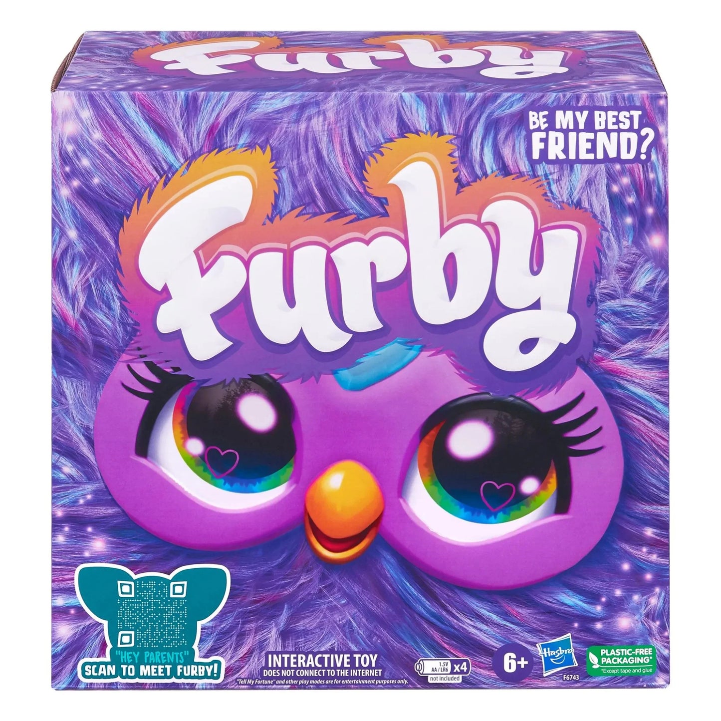 Furby Purple Interactive Plush Toy with Lights, Sounds & Accessories – Over 600 Reactions