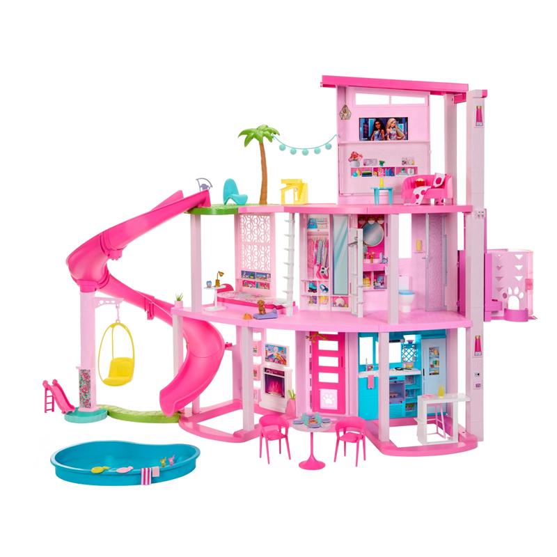 Barbie Dreamhouse, 75+ Pieces, Pool Party Doll House With 3 Story Slide
