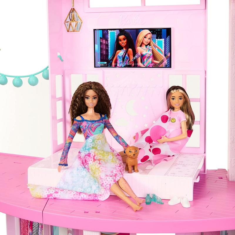 Barbie Dreamhouse, 75+ Pieces, Pool Party Doll House With 3 Story Slide