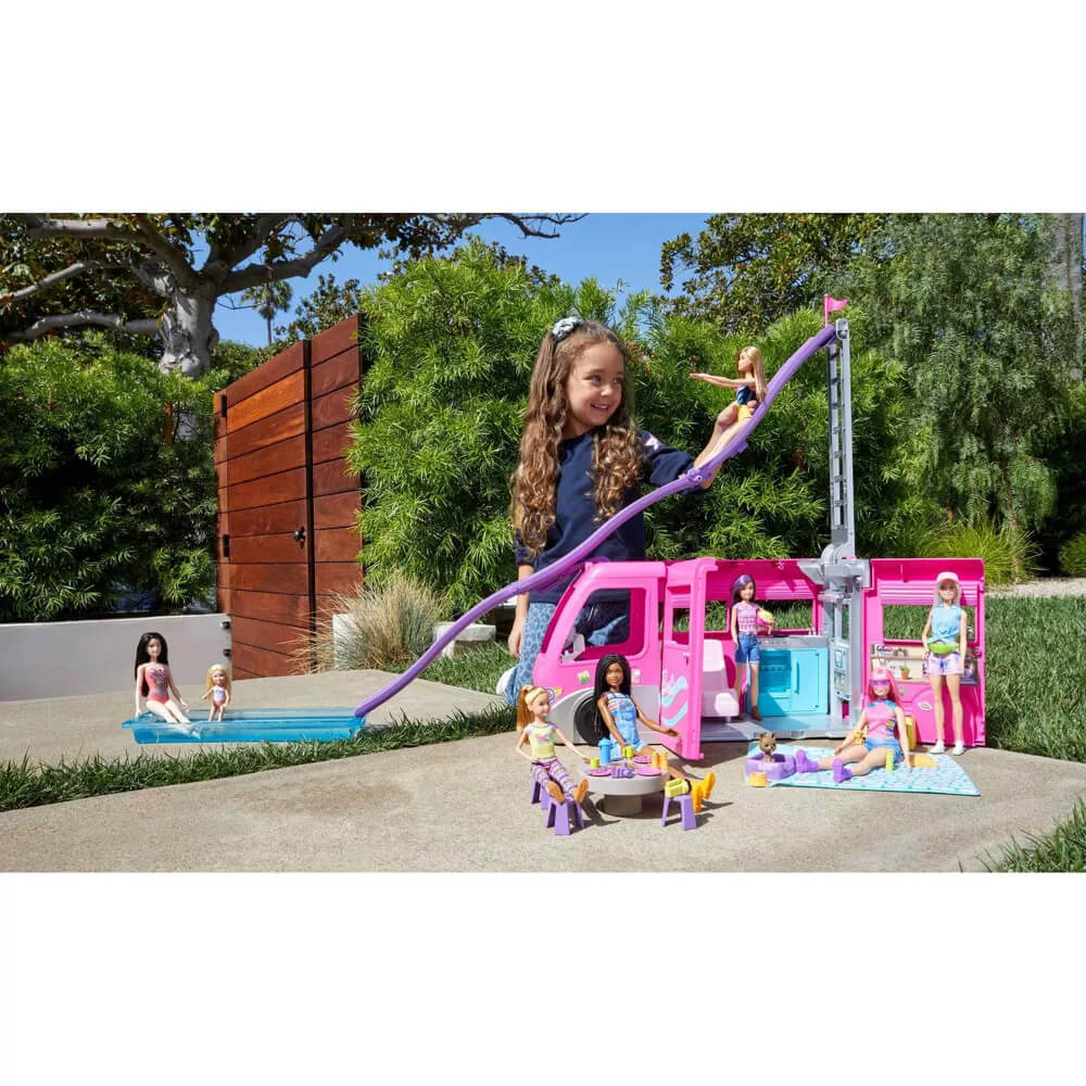 Barbie® Dream Camper Playset with Slide, Pool & 60+ Accessorie