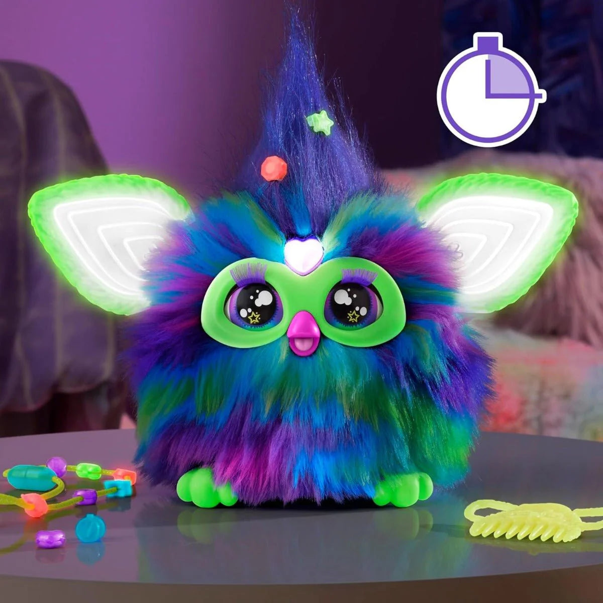 Furby Glow in the Dark Galaxy Edition Plush, Voice Activated, Interactive Toys