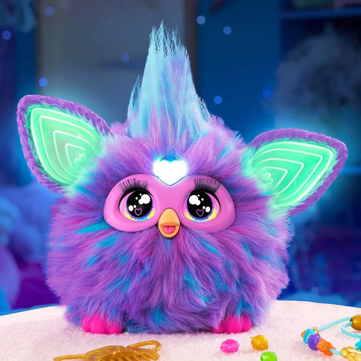Furby Purple Interactive Plush Toy with Lights, Sounds & Accessories – Over 600 Reactions