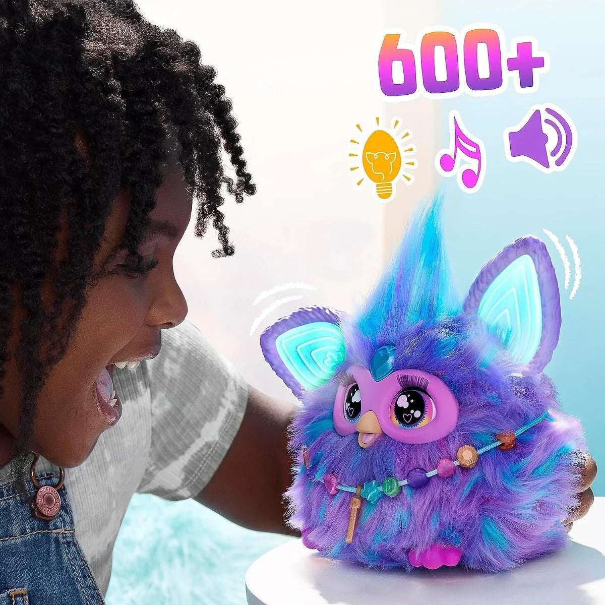 Furby Purple Interactive Plush Toy with Lights, Sounds & Accessories – Over 600 Reactions