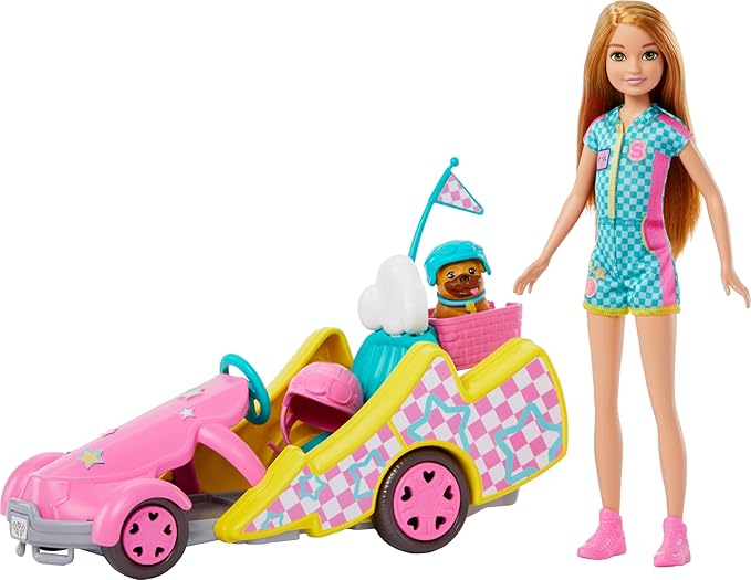 Barbie Stacie Doll Set with Kart Car, Dog and Accessories