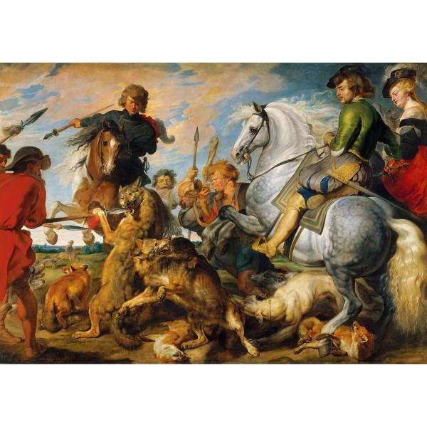 “Wolf and Fox Hunt” 1000-Piece Puzzle (Museum Collection) - KS Games