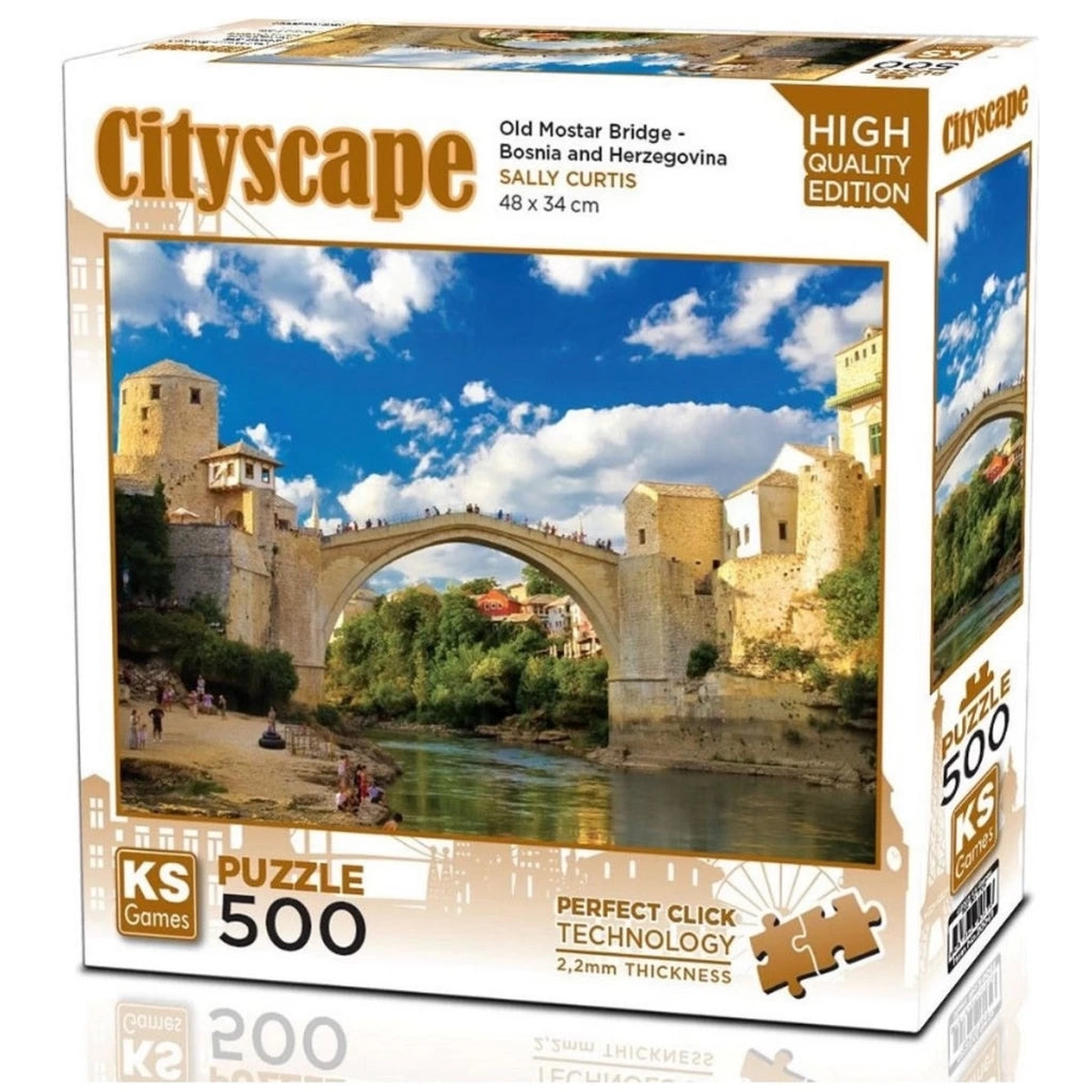 Cityscape “Old Mostar Bridge – Bosnia and Herzegovina” 500-Piece Jigsaw - KS Games