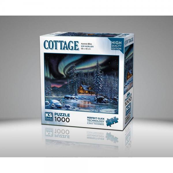 Cottage “Northern Lights Cabin” 1000-Piece Puzzle (68 × 48 cm) - KS Games