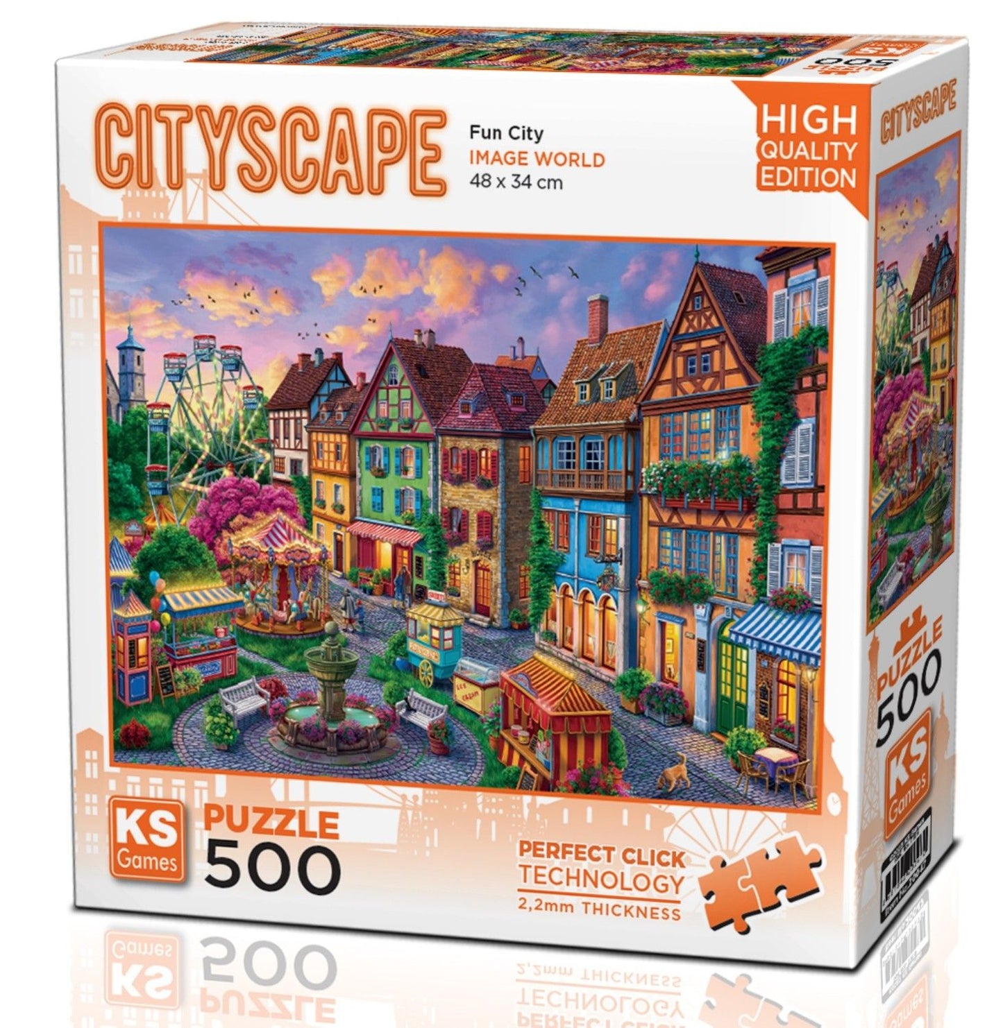 Cityscape “Fun City” 500-Piece Jigsaw Puzzle - KS Games