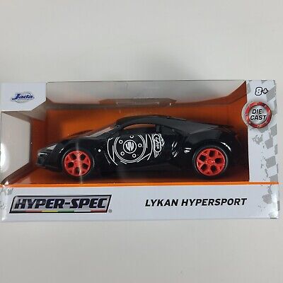 Jada Toys Die-Cast Hyper-Spec Black Lykan Hypersport w/ Red Rims & Lycan Design