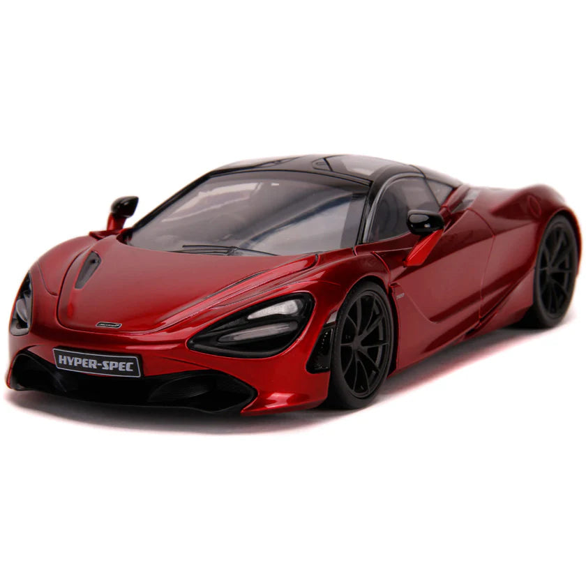 Jada Toys McLaren 720S Candy Red with Black Top Hyper-Spec Diecast Model Car
