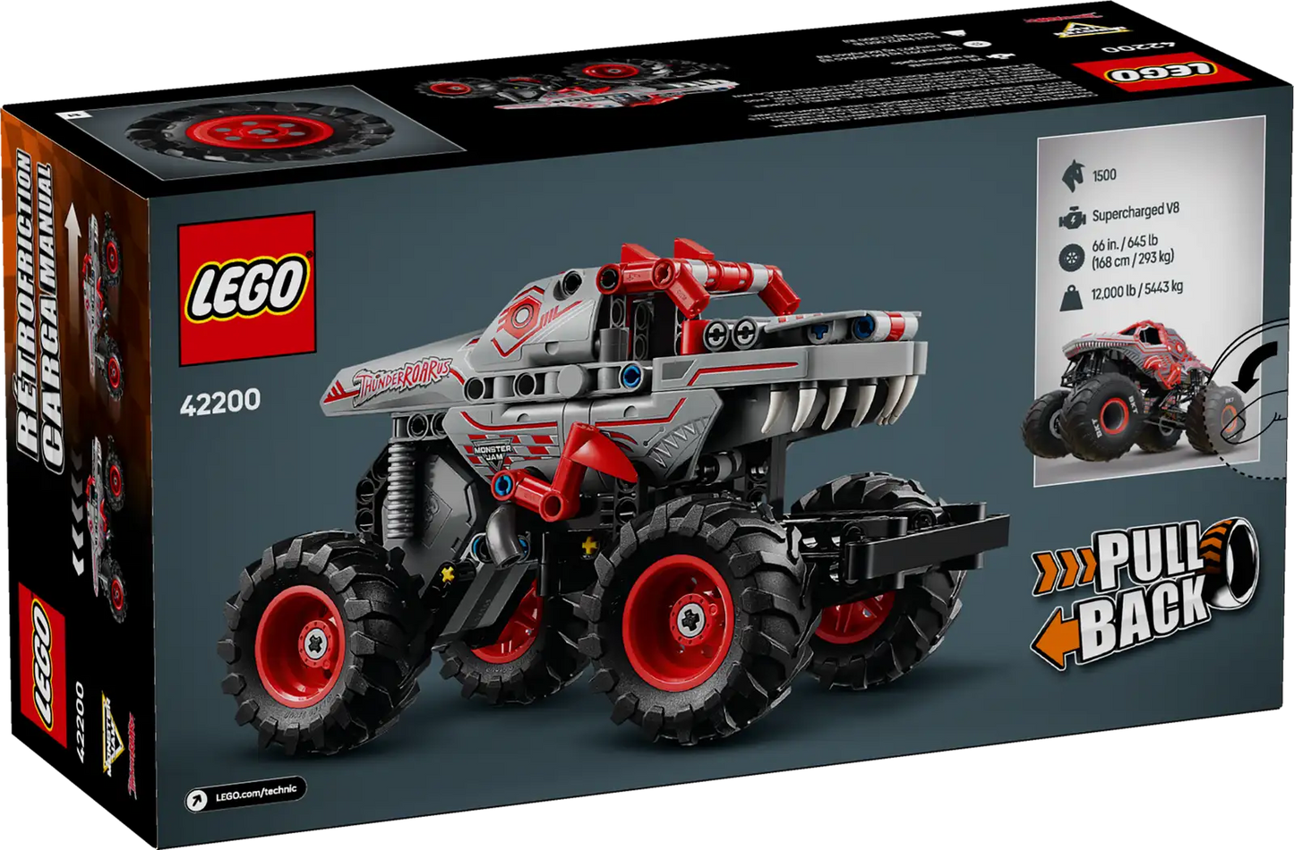 LEGO® Technic™ Monster Jam ThunderROARus™ Pull-Back truck