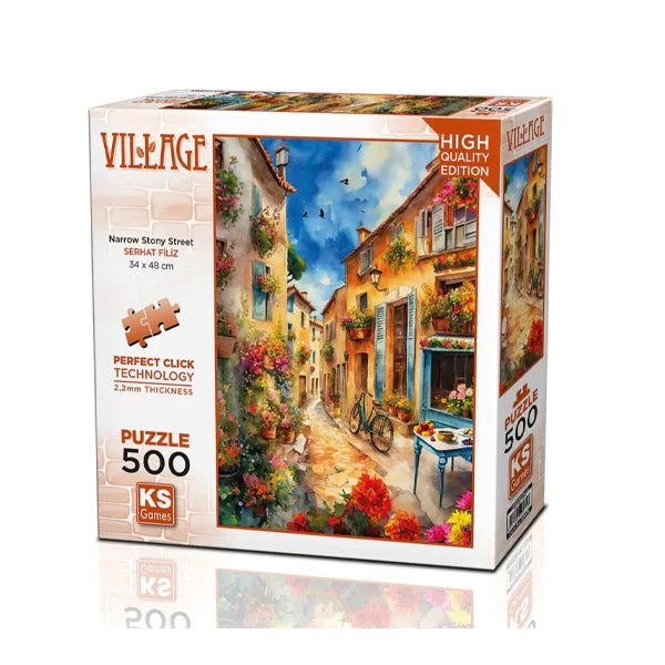 Village “Narrow Stony Street” 500-Piece Jigsaw Puzzle - Ks Games