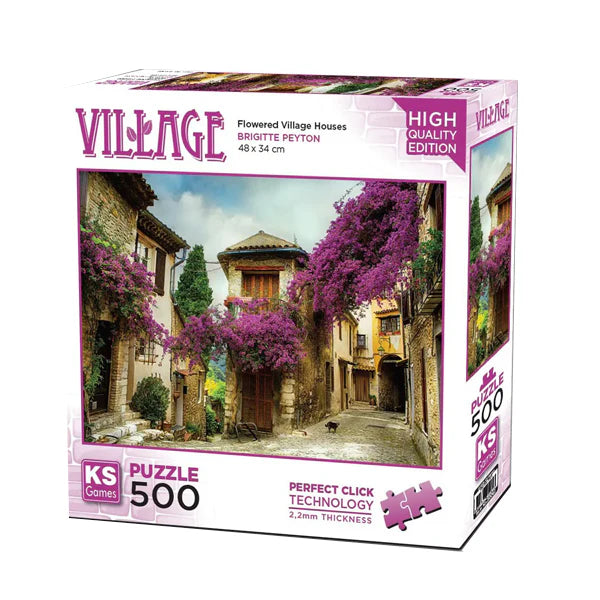 Village “Flowered Village Houses” 500-Piece Jigsaw Puzzle - KS Games