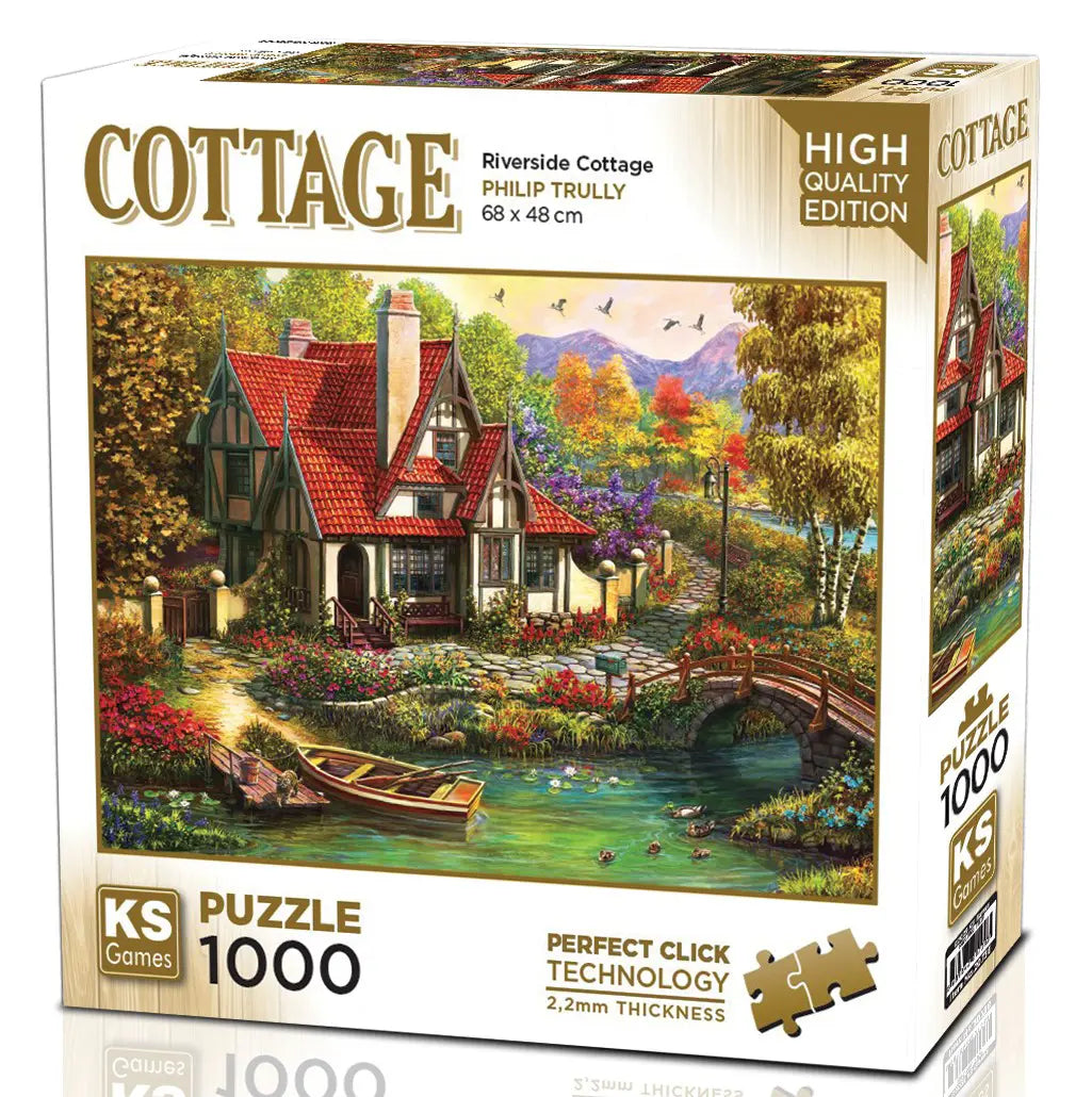 Cottage “Riverside Cottage” 1000-Piece Jigsaw Puzzle - KS Games