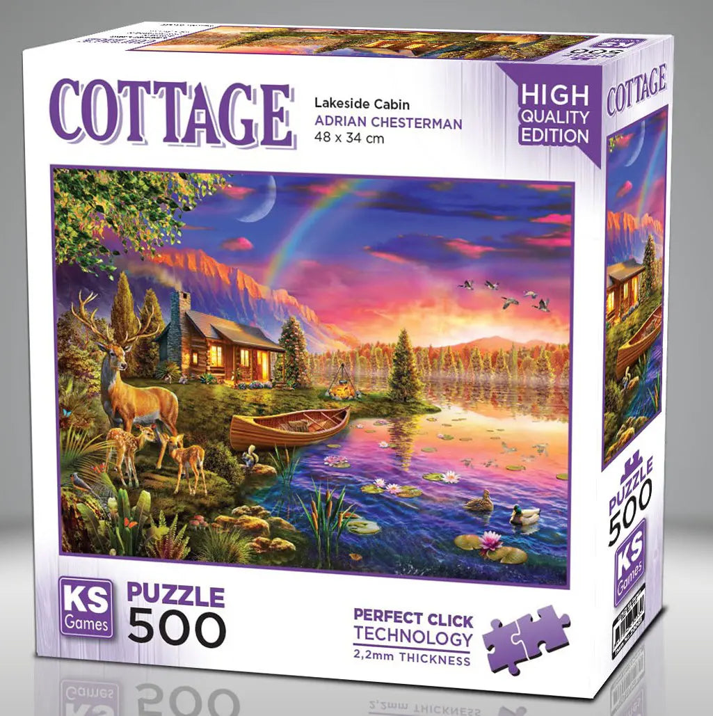 Cottage “Lakeside Cabin” 500-Piece Jigsaw Puzzle - KS Games