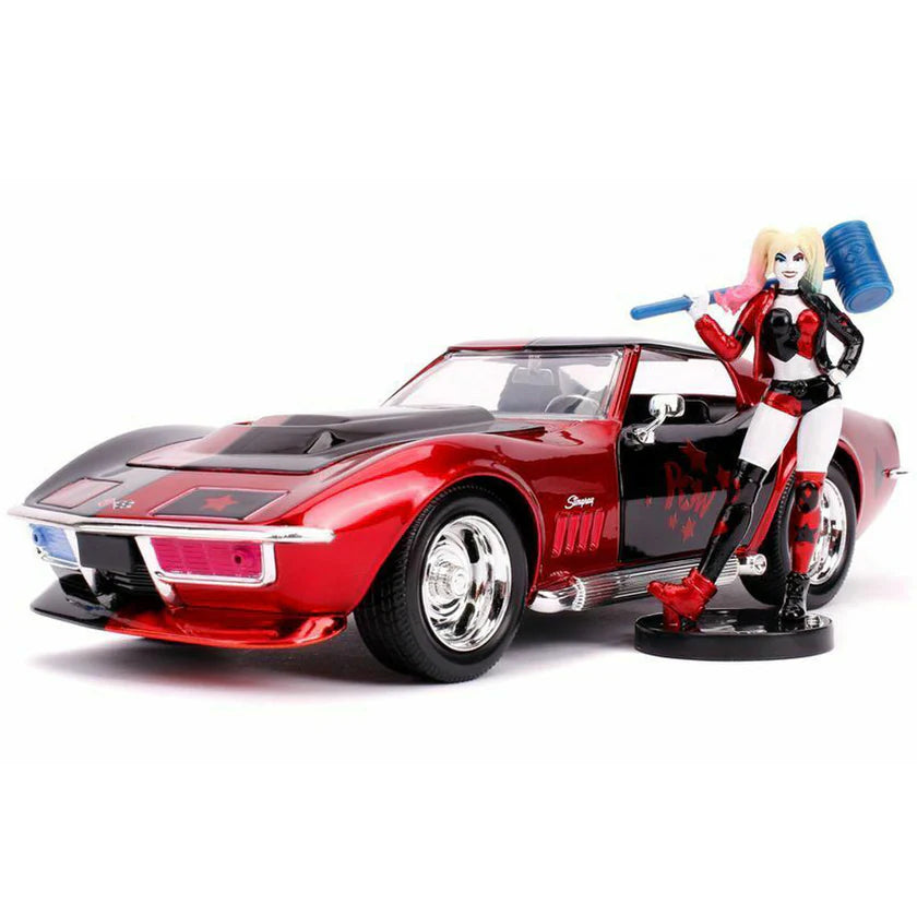 Jada DC Comics Harley Quinn 1969 Chevy Corvette Stingray