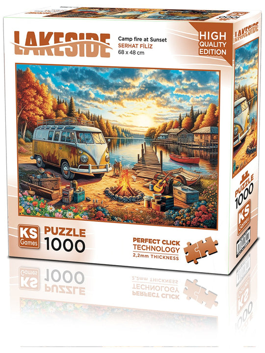 Lakeside “Camp Fire at Sunset” 1000-Piece Puzzle - KS Games