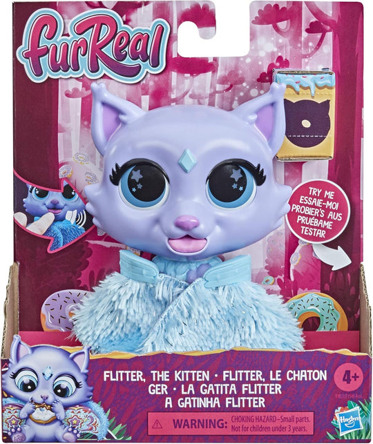 FurReal Flitter The Ki.tten Color-Change Interactive Feeding Toy.