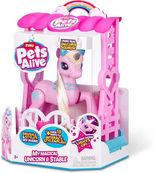 Zuru Pets Alive My Magical Unicorn – Interactive Electronic Unicorn with Stable & Accessories