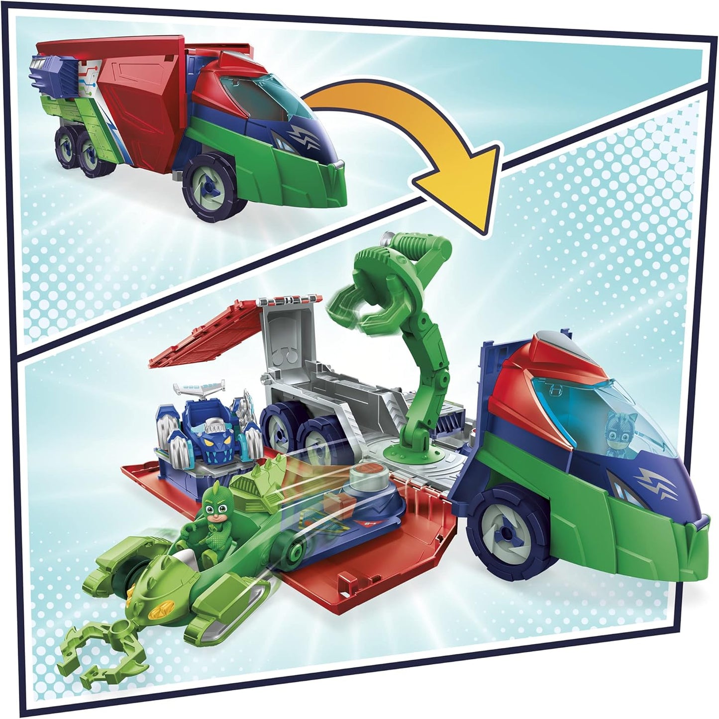 PJ Masks PJ Launching Seeker 2-in-1 Playset with Catboy & Gekko